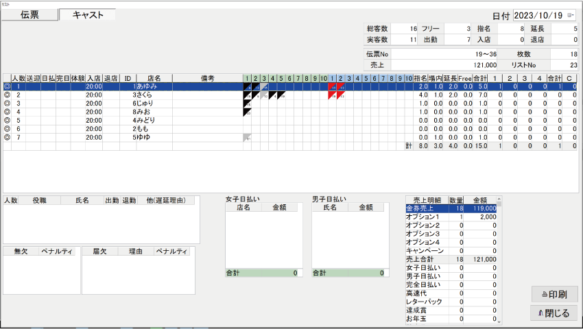 クラブ管理POSシステムVENUS(キャバクラ）